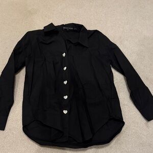English Factory Black Collared Shirt
